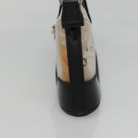 Salvatore Ferragamo Gancini Shoulder Bag Vinyl Black Beige Silver Auth 134739 - Picture 5 of 16